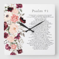 Psalm 91 Scripture Burgundy Blush Bloral