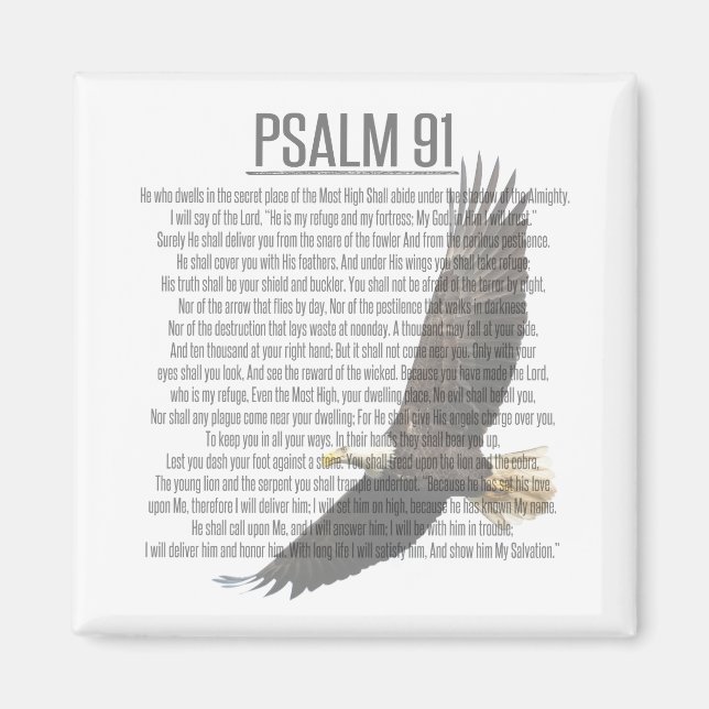 Psalm 91 Scripture Eagle Magnet für Zuhause oder O (Vorne)
