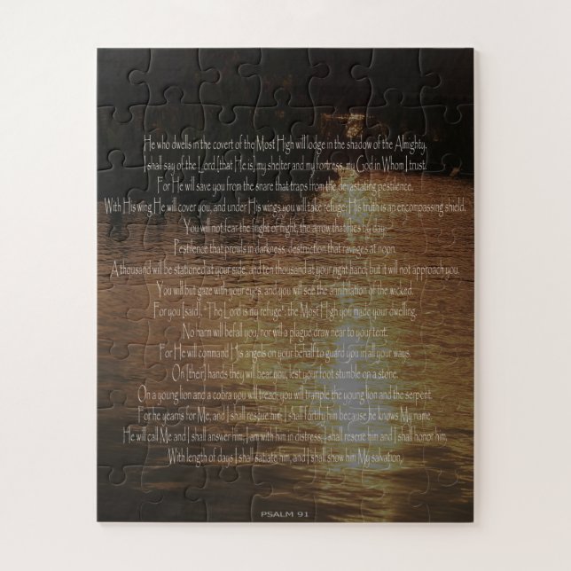 Psalm 91, Sonnenuntergang auf Wasser Herausforderu (Vertikal)