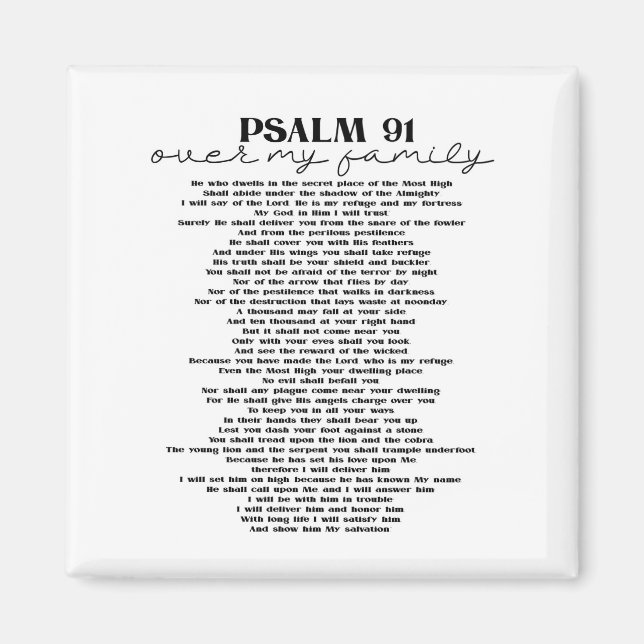 Psalm 91 über Ihre Familie Magnet (Vorne)