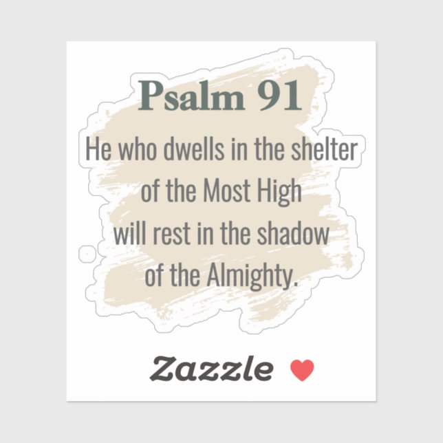 Psalm 91 Vinyl Sticker – He Who Dwells (Blatt)