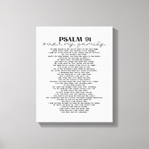 Psalm 91 Wanddekoration für Ihre Familie Leinwanddruck