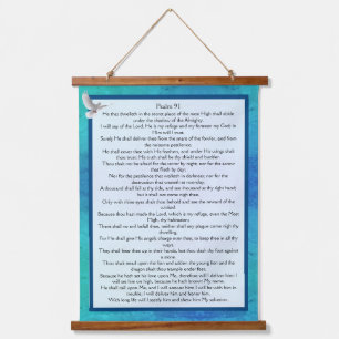 Psalm 91 wandteppich mit holzrahmen