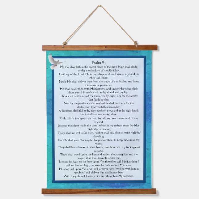 Psalm 91 wandteppich mit holzrahmen (Vorderseite)