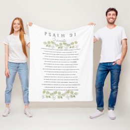 Psalm 91 Wasserfarbenblätter über Ihrem Kind Benu Fleecedecke