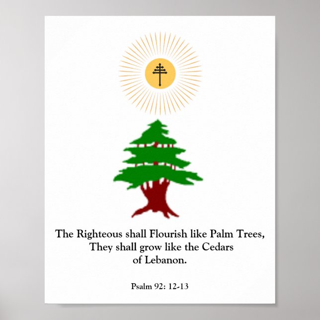 Psalm 92: 12-13 Zeder des libanesischen Maronitpos Poster (Vorne)