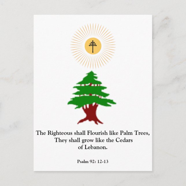Psalm 92:12-13 Zeder des Libanon Maronite Post Car Postkarte (Vorderseite)