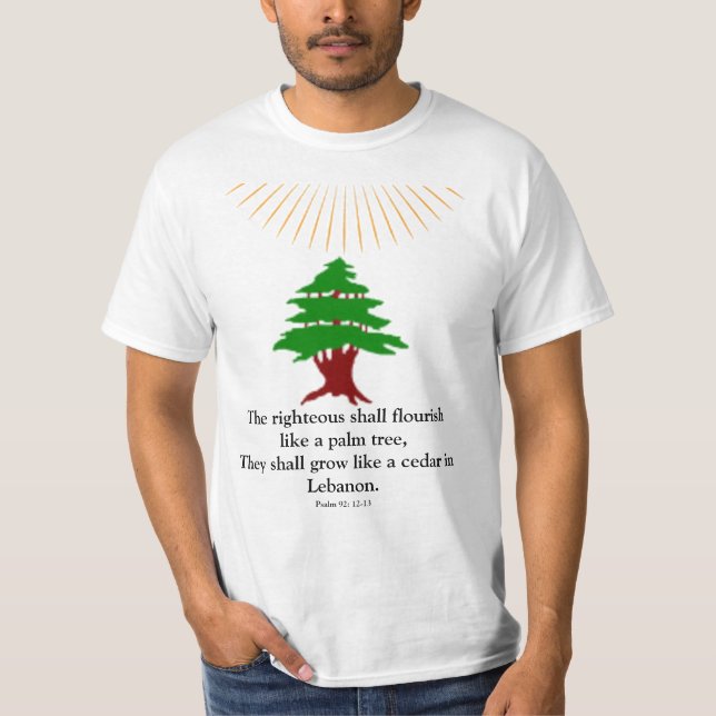 Psalm 92: 12-13 Zeder des Libanon-T - Shirt (Vorderseite)
