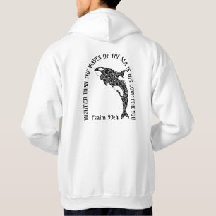 "Psalm 93:4 Mandala Orca Whale Hoodie Christlich