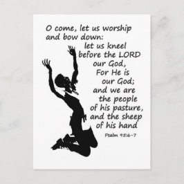 Psalm 95:6-7 Komm lass uns anbeten und beuge euch Postkarte