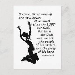 Psalm 95:6-7 Komm lass uns anbeten und beuge euch Postkarte