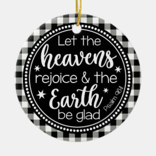 Psalm 96:11 Lass dem Himmel Freude Kariert Keramik Ornament