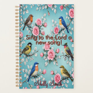 Psalm 96:1 Personalisierter Blumen-Vogel-Planer Planer