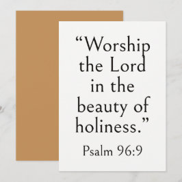 Psalm 96:9 Bibelvers, Modern Einfach Minimal, Kuns Karte