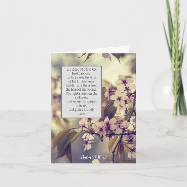 Psalm 97:10-12, Christliche gefaltete Karte (Vorderseite)