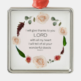 Psalm 9:1, Bibel Verse Metal Ornament Aus Metall