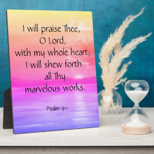 Psalm 9:1 Plaque Fotoplatte