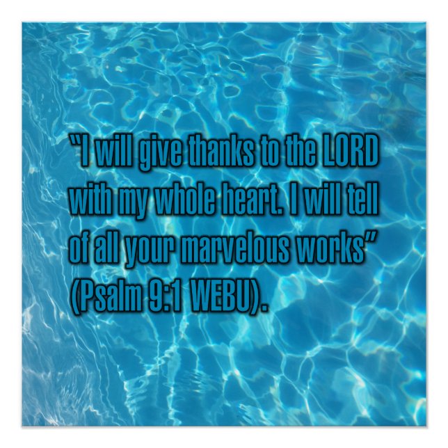 Psalm 9:1 WEBU Poster (Vorderseite)