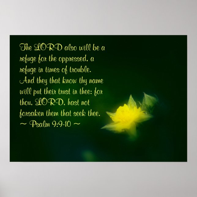 Psalm 9:9-10 poster (Vorne)