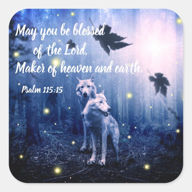 Psalm Bible Verse Christliche Scripturkleber Quadratischer Aufkleber (Vorderseite)