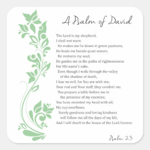 Psalm Davids Der Herr ist mein Hirte Bibelvers Quadratischer Aufkleber