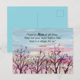 Psalm-Gebetskarte Religiöser Sonnenuntergang Vögel Postkarte