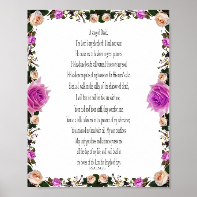 Psalm, Lila Blüte, Werteplakat (Matte) Poster (Vorne)