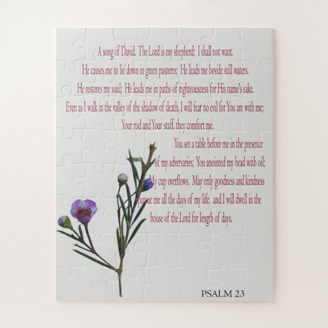 Psalm, Lila, florales herausforderndes Puzzle (Vertikal)