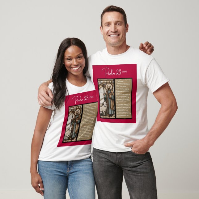 Psalm-Meldung - Psalm 23 - Kurzschläfchen weiß T-Shirt (Unisex)