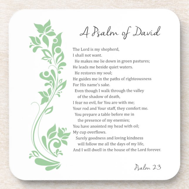 Psalm von David Der Herr ist mein Schäferbibel Ver Untersetzer (Vorderseite)
