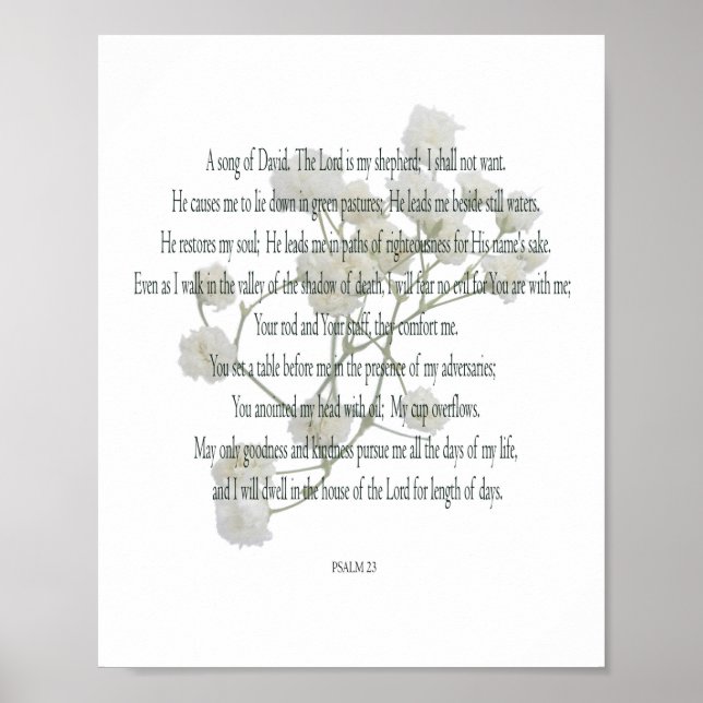Psalm, Weiße Blume, Value Poster Papier (Matt) (Vorne)