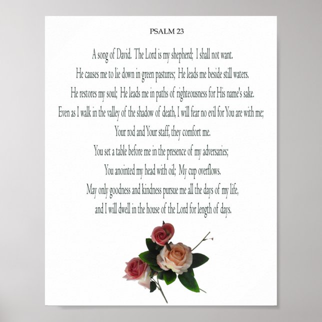 Psalm, Weiße Blume, Werteplakat (Matte) Poster (Vorne)