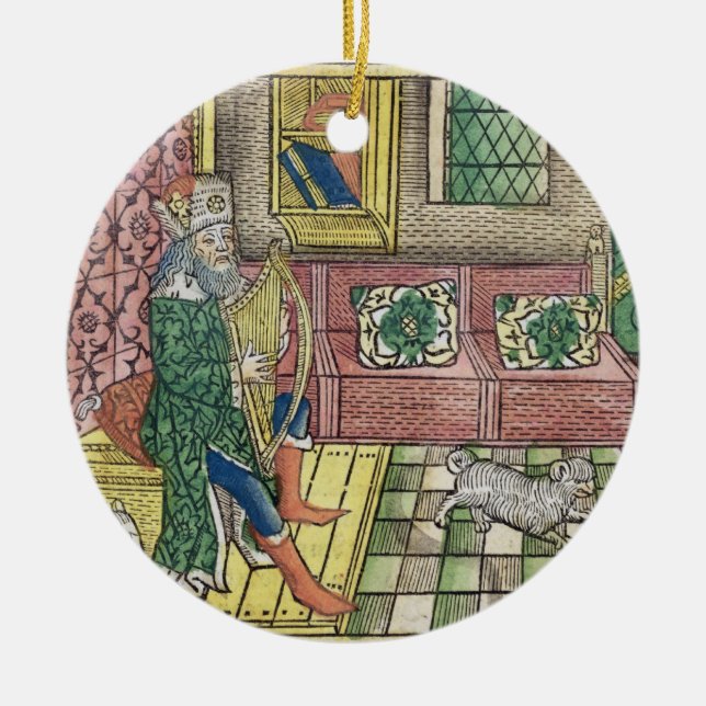 Psalme: Frontispiz, das König David spielt Th Keramikornament (Vorne)