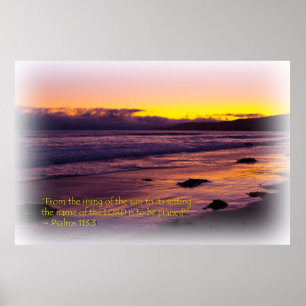 Psalmen 113:3 Weißes Vignette Poster
