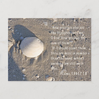 Psalmen 139: 17-18, Muschel Postkarte