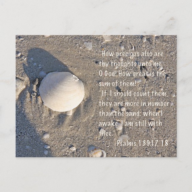 Psalmen 139: 17-18, Muschel Postkarte (Vorderseite)
