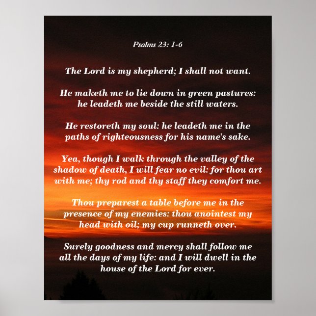 Psalmen 23: 1-6 poster (Vorne)