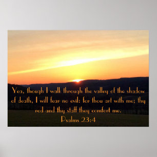 Psalmen 23:4 Sonnenuntergang Poster