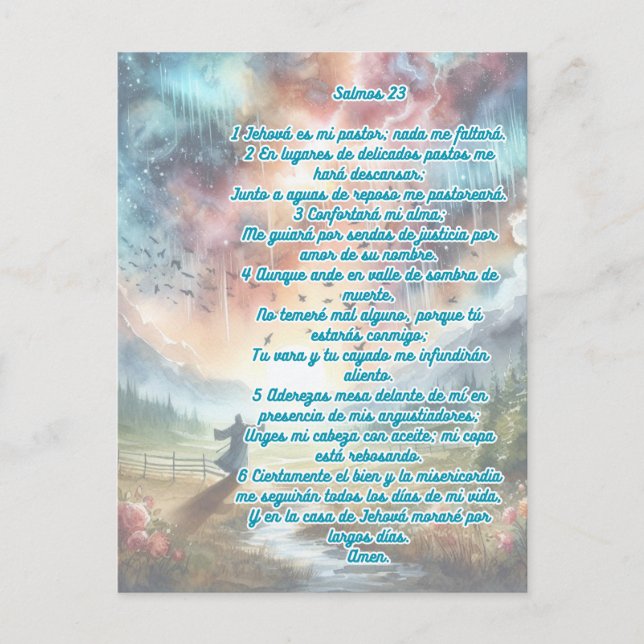 Psalmen 23 auf Spanisch Postkarte (Vorderseite)
