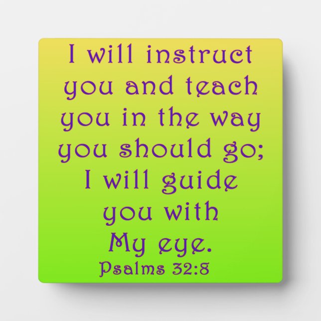 Psalmen 32:8 fotoplatte (Vorderseite)
