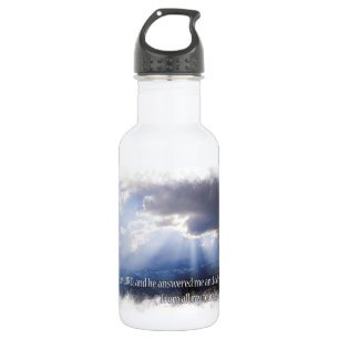 Psalmen 34:4 auf Licht Trinkflasche