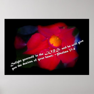 Psalmen 37:4 Schwarze Grenze Poster