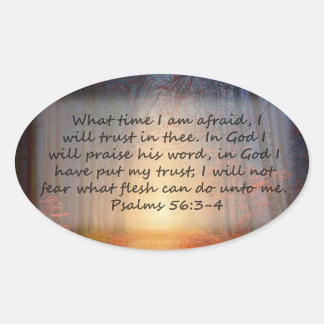 Psalmen 56: 3-4 ovaler aufkleber (Vorderseite)