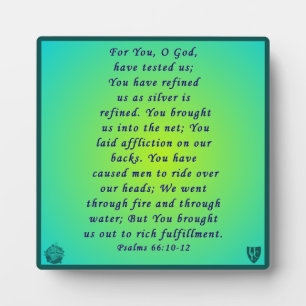 Psalmen 66:10-12 fotoplatte