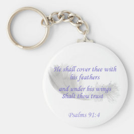 Psalmen 91:4 Er wird dich mit seinen Federn bedeck Schlüsselanhänger