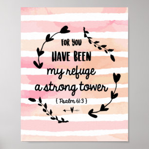 Psalmen Bibelvers Wasserfarbe Rosa Waschen Christl Poster