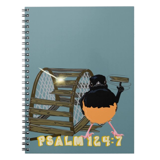Psalmen - Weißer Rumped Shama Notizblock (Vorderseite)
