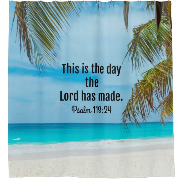 Psalms118:24, Das ist der Tag... Duschvorhang (Vorderseite)