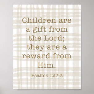 Psalms 127 Scripture Wall Art Poster