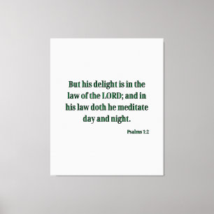 Psalms 1:2 Bibel Verse KJV Mauer Art Leinwanddruck